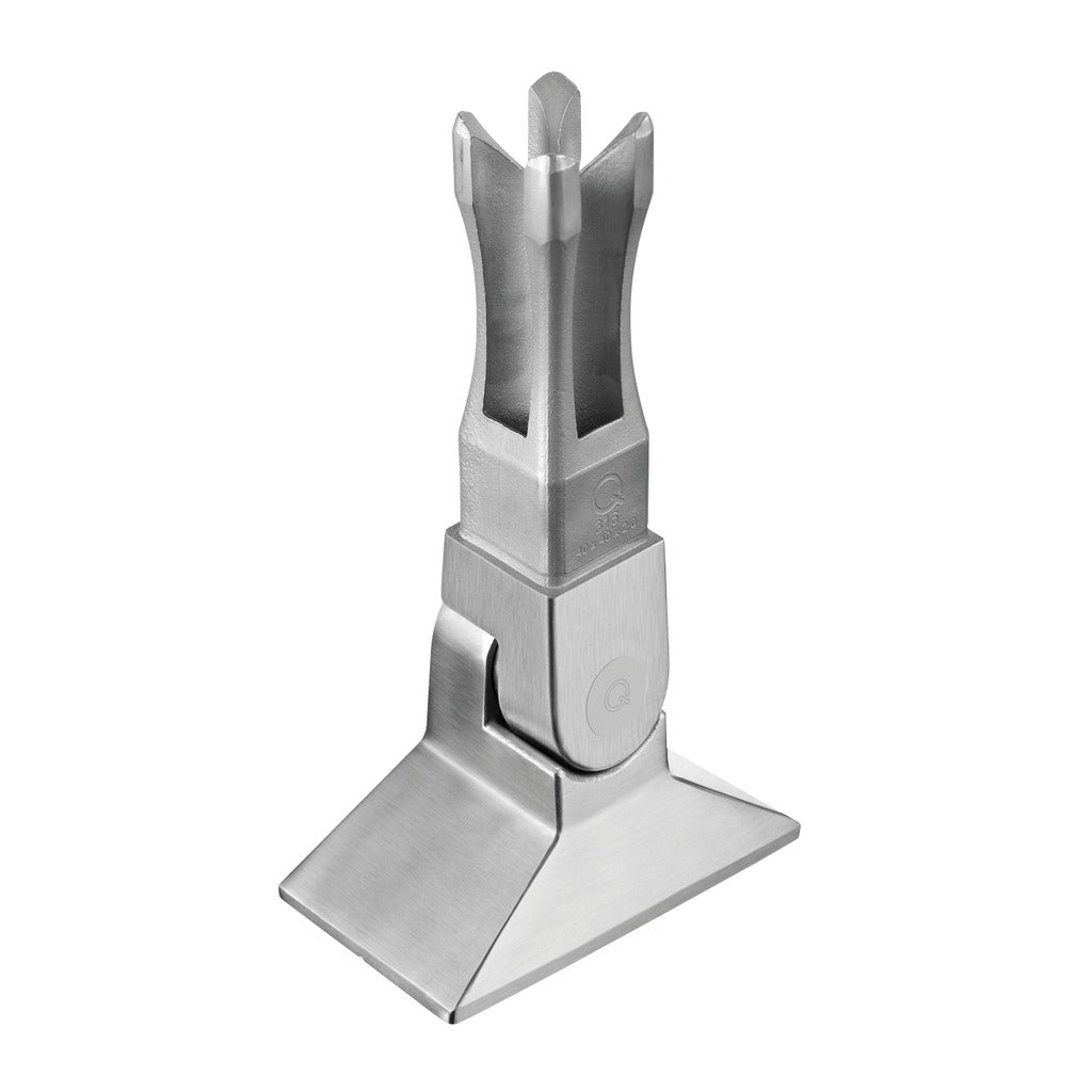 Q-railing Reguliuojamas stovo tvirtinimo ruošinys, klijuojamas MOD 4943 ner. plienas AISI 316, šlifuotas paviršius