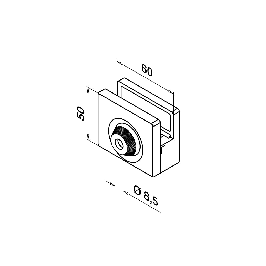 Q-railing Stiklo laikiklis MOD 5100 ner. plien. AISI316, šlifuotas pav.