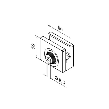 Q-railing Stiklo laikiklis MOD 5100 ner. plien. AISI316, šlifuotas pav.