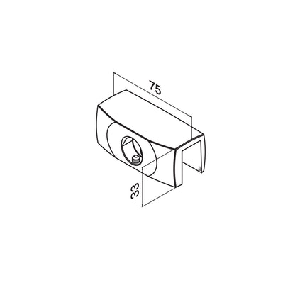 Q-railing Viršutinis stiklo laikiklis MOD 5500 ner. plien. AISI316, šlifuotas pav.