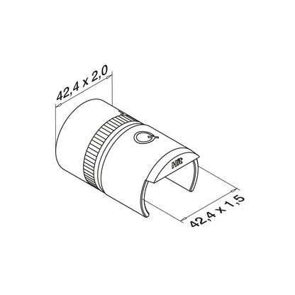 Q-railing Porankio sujungimas MOD 5793 porankiui Ø42.4x2 mm, ner. plien. AISI316, šlifuotas pav.