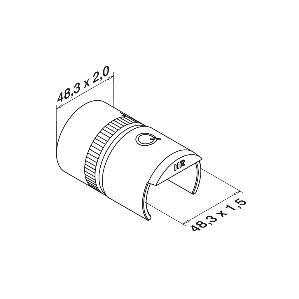 Q-railing Porankio sujungimas MOD 5793 porankiui Ø48.3x2 mm, ner. plien. AISI316, šlifuotas pav.