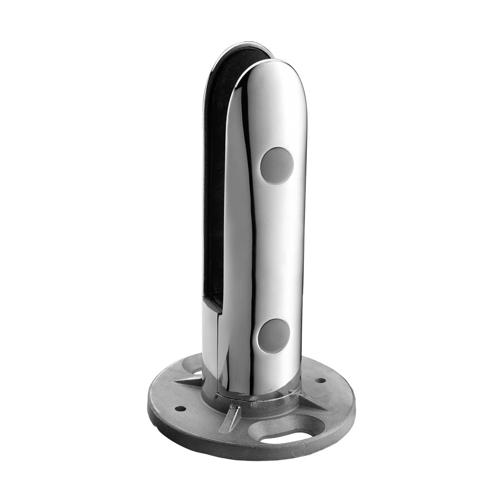 Q-railing EASY GLASS BASE apatinis stiklo laikiklis MOD 6100 ner. plien. AISI316, poliruotas blizgus paviršius (mirror polished)