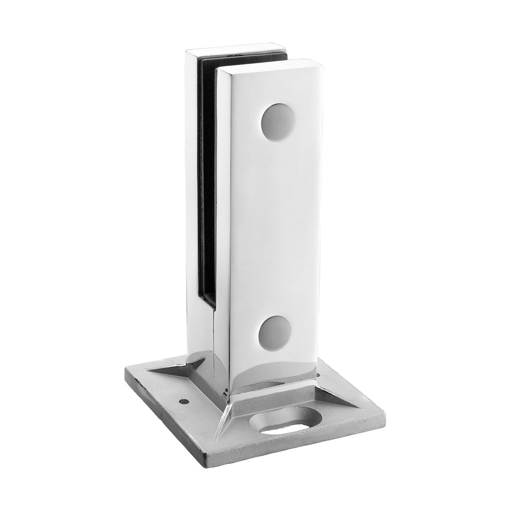 Q-railing EASY GLASS BASE apatinis stiklo laikiklis MOD 6200 ner. plien. AISI316, poliruotas blizgus paviršius