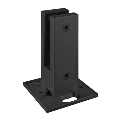 Q-railing EASY GLASS BASE apatinis stiklo laikiklis MOD 6200 ner. plien. AISI316, šlifuotas pav. pav. juodas (RAL 9005, textured surface, single layer)