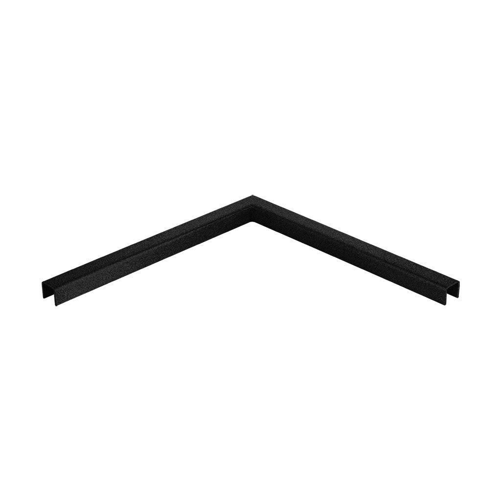 Q-railing porankio ant stiklo kampas MOD 6362 porankio U=24 x 24 mm, ner. plien. AISI316, paviršius juodas RAL 9005 (textured surface, single layer)