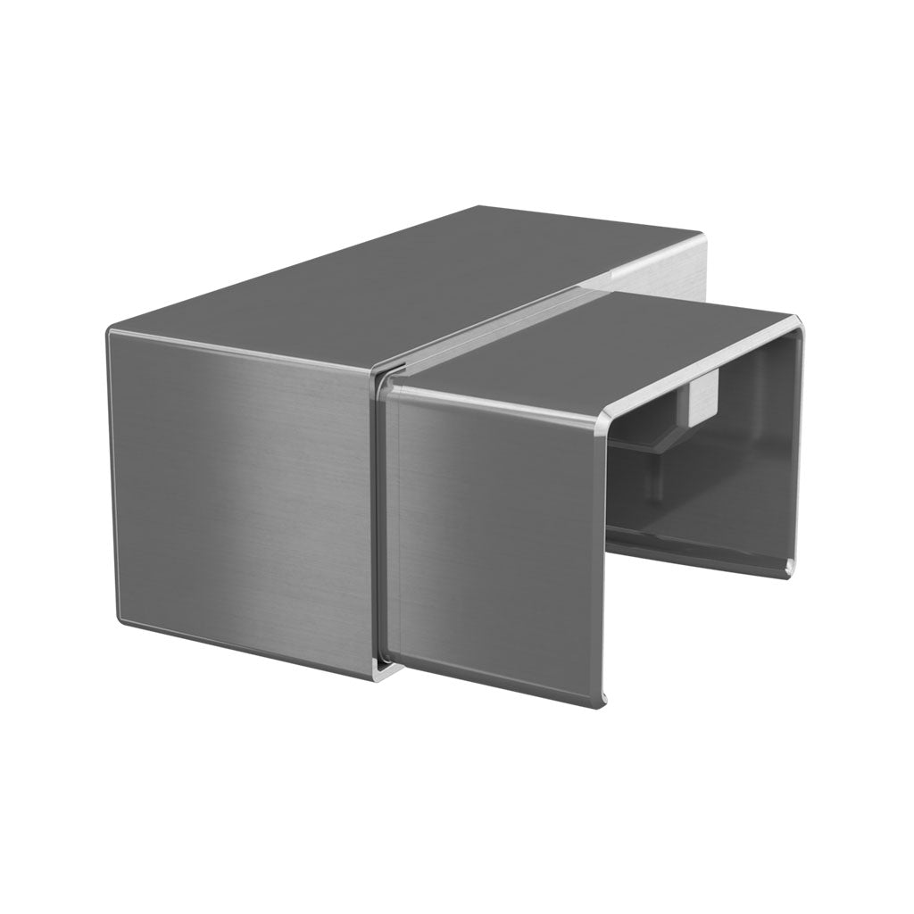 Q-railing Porankio ant stiklo 60x40 laikiklis prie sienos (flange) MOD 6508 kairė ner. plienas