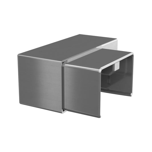 Q-railing Porankio ant stiklo 60x40 laikiklis prie sienos (flange) MOD 6508 kairė ner. plienas
