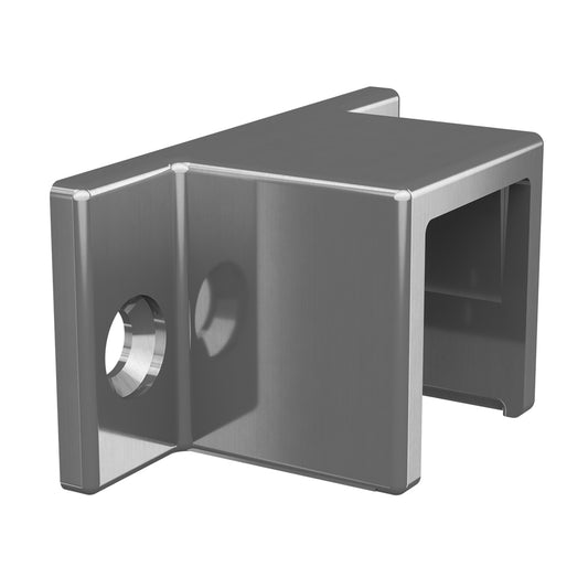 Q-railing EASY GLASS HYBRID porankio ant stiklo tvirtinimas į sieną MOD 6515 (wall flange) porankiui 33x39x4,5 mm, ner. plien. AISI316, šlifuotas pav.