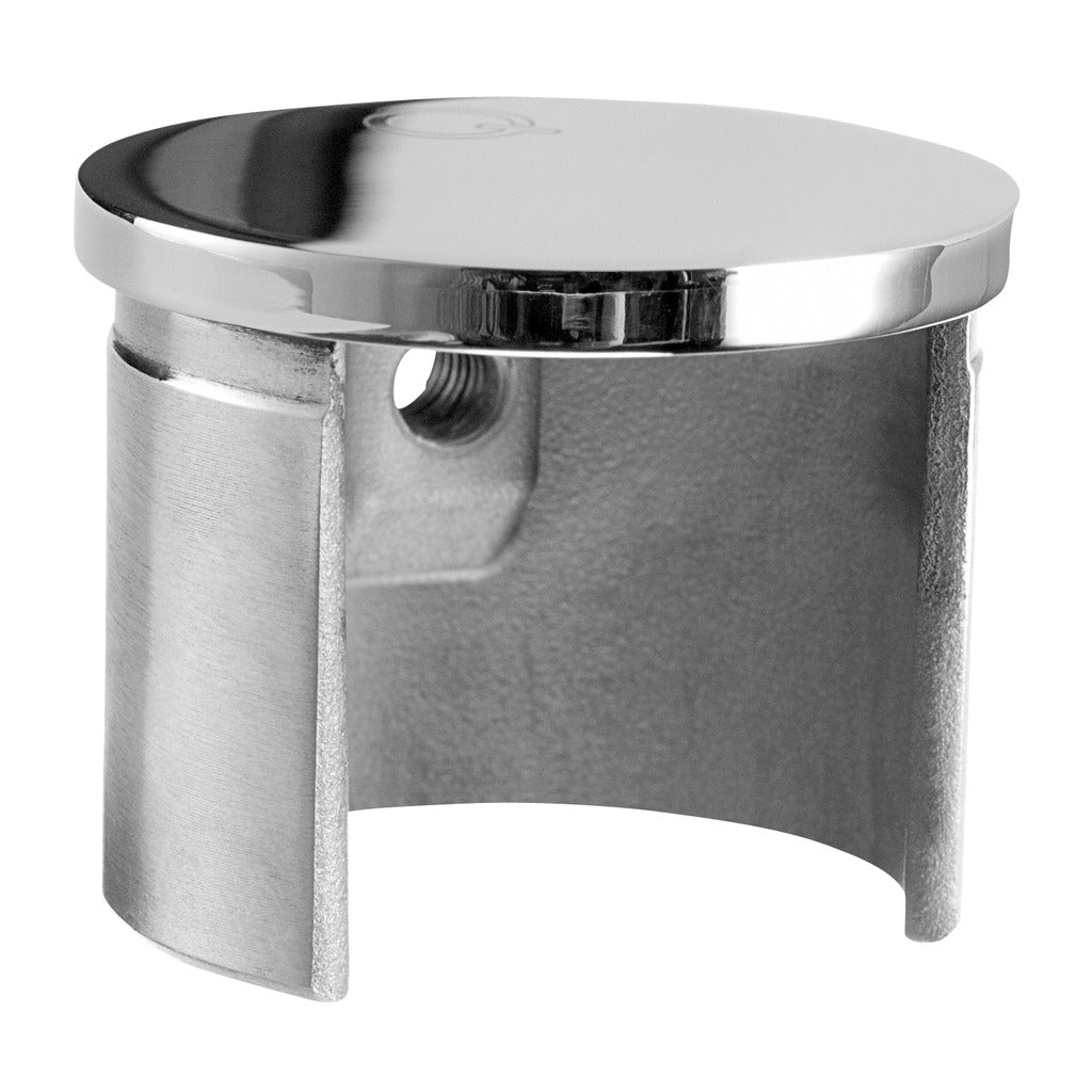 Q-railing Ploksčia aklė porankiui ant stiklo MOD 6732 porankiui ant stiklo: Ø42.4 mm, ner. plien. AISI316 poliruotas blizgus paviršius (mirror polished)