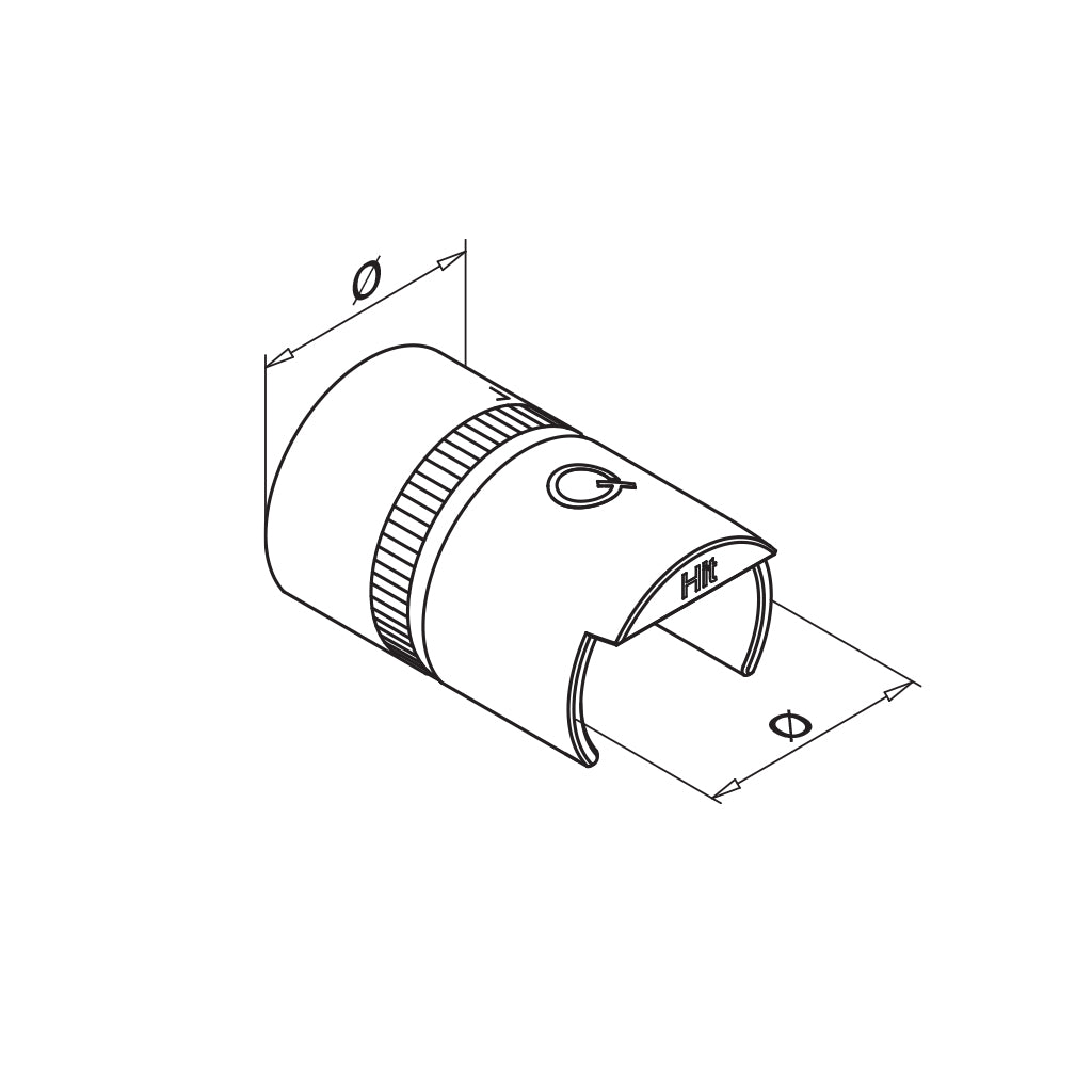 Q-railing Porankio sujungimas MOD 6792 porankiui ant stiklo Ø42.4 mm, ner. plien. AISI316, šlifuotas pav.