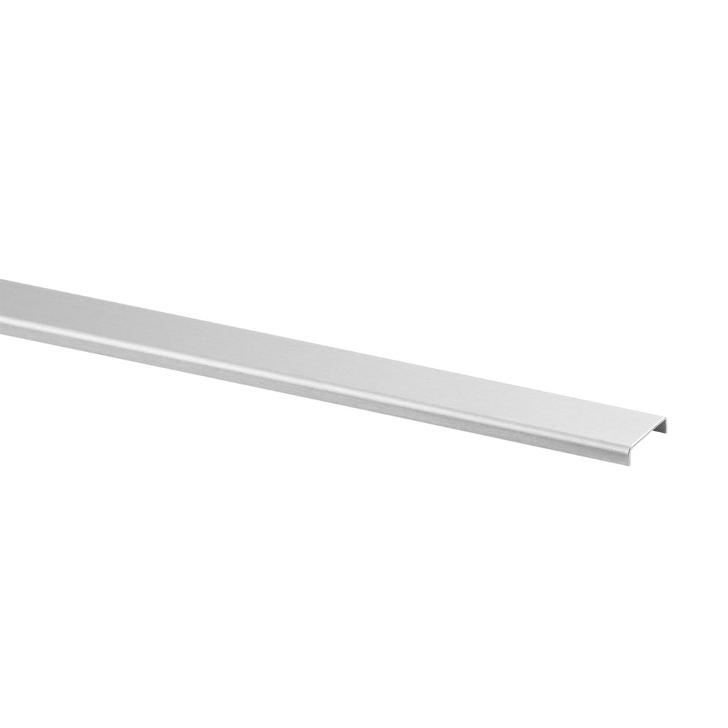 Q-railing ner. plieno U profilis ant stiklo MOD 6940 ilgis: 5000 mm, 12.76 - 13.52 mm stiklas, ner. plien. AISI316, šlifuotas pav.