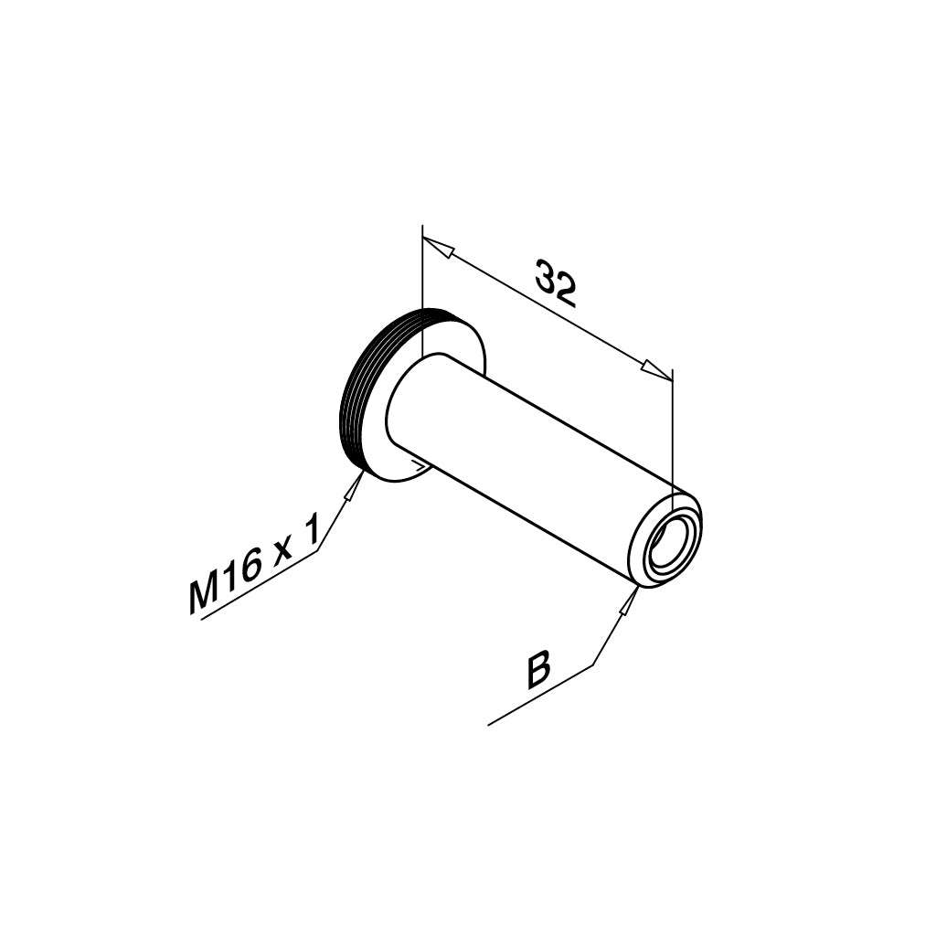 Q-railing Fast Fix adapteris trosui MOD 7240 Ø3.2 mm trosas
