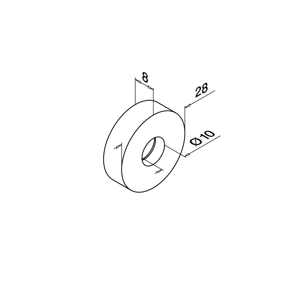 Q-railing Easy Q-web tinklo adpateris MOD 7723 tiesiam vamzdžiui, ner. plien. AISI316, šlifuotas pav.