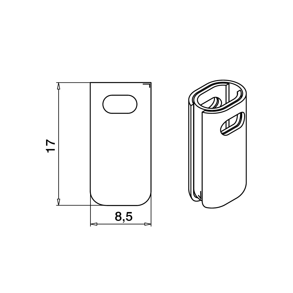 Q-railing Easy Q-web Vertical clamp, tensioning cable MOD 7820