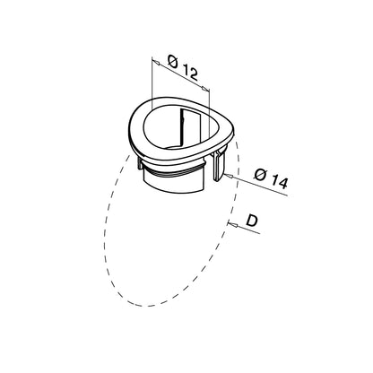 Q-railing Adapteris turėklui su vertikaliais strypais MOD 0521