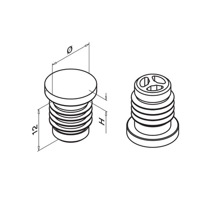 Q-railing aklė MOD 1759 vamzdžiui: 16×1 mm, plastikas, ner. plieno imitacijos paviršius