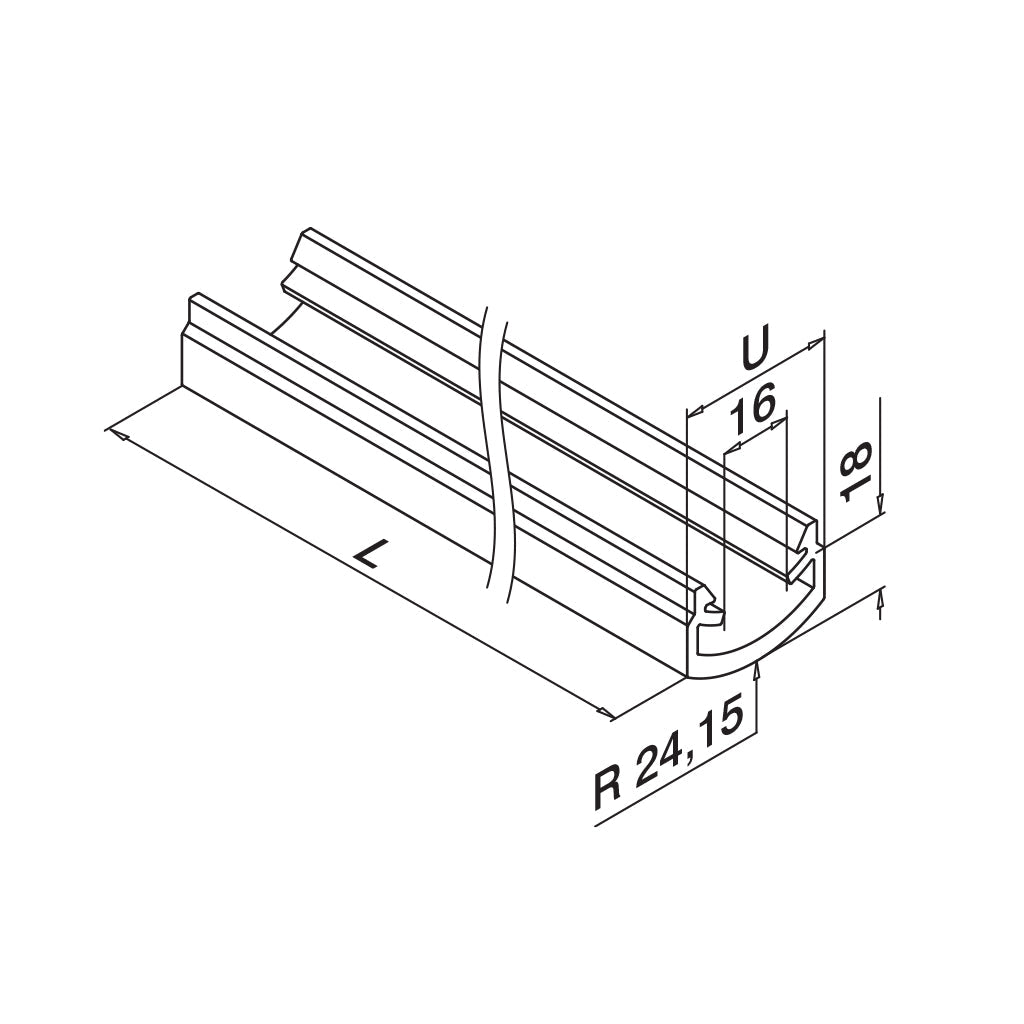 Q-railing Q-LIGHTS LED uždengimo profilis MOD 5090 155090-025-27-06