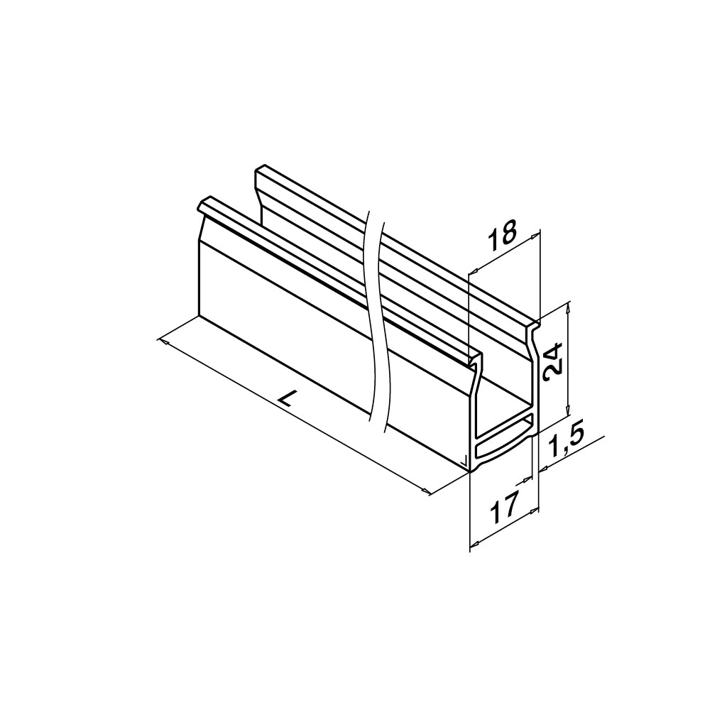 Q-railing Q-LIGHTS LED dangtelis MOD 5090 skaidrus