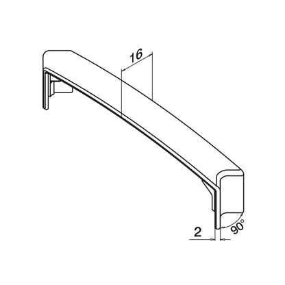 Q-railing porankio uždengimo aklė 90° horizontali EASY ALU MOD 5314 aliuminis, balta RAL 9006