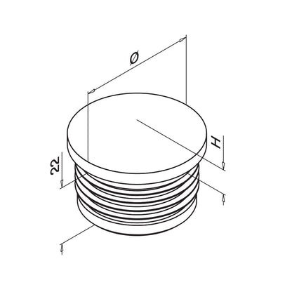 Q-railing aklė MOD 5729 plastikas vamzdžiui: Ø42,4×2 mm, plastikas, ner. plieno imitacijos paviršius