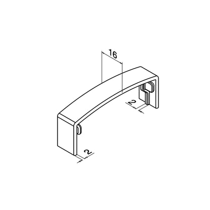 Q-railing porankio uždengimo aklė tiesi EASY ALU MOD 5790 aliuminis, juoda RAL 9005
