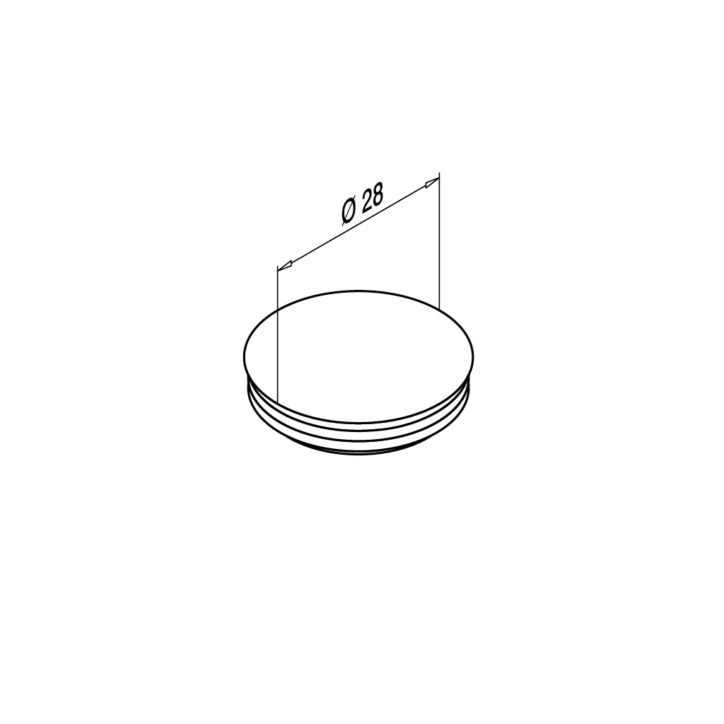 Q-railing EASY GLASS SLIM šoninio tvirtinimo profilio skylės kamštukas MOD 8038