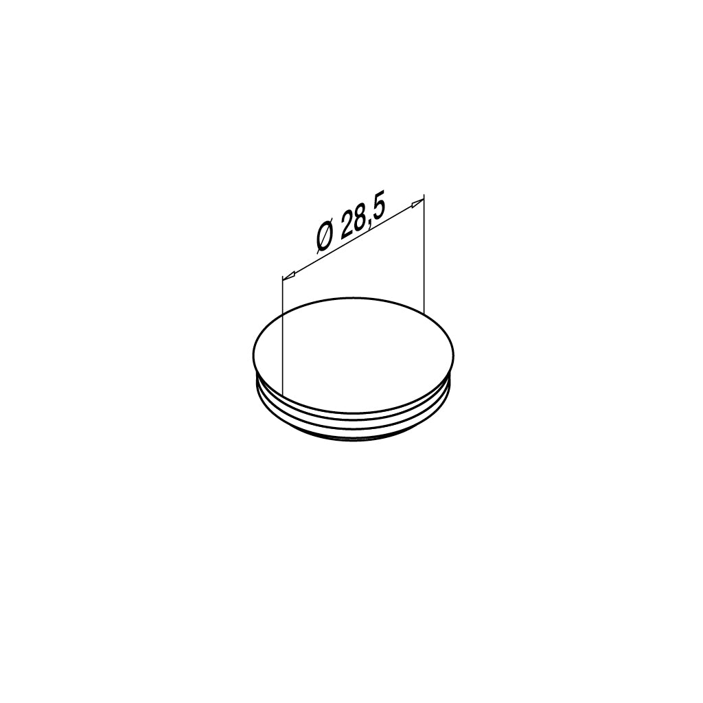 Q-railing EASY GLASS PRO šoninio tvirtinimo profilio skylės kamštukas MOD MOD 8138