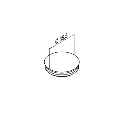Q-railing EASY GLASS SMART ir PRIME šoninio tvirtinimo skylės kamštukas MOD 8238 158238-36