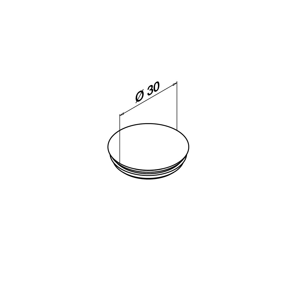 Q-railing EASY GLASS MAX / UP šoninio tvirtinimo profilio skylės kamštukas MODMOD 8538