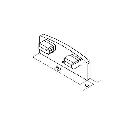 Q-railing porankio aklė EASY ALU MOD 5742 aliuminis, be paviršiaus apdirbimo