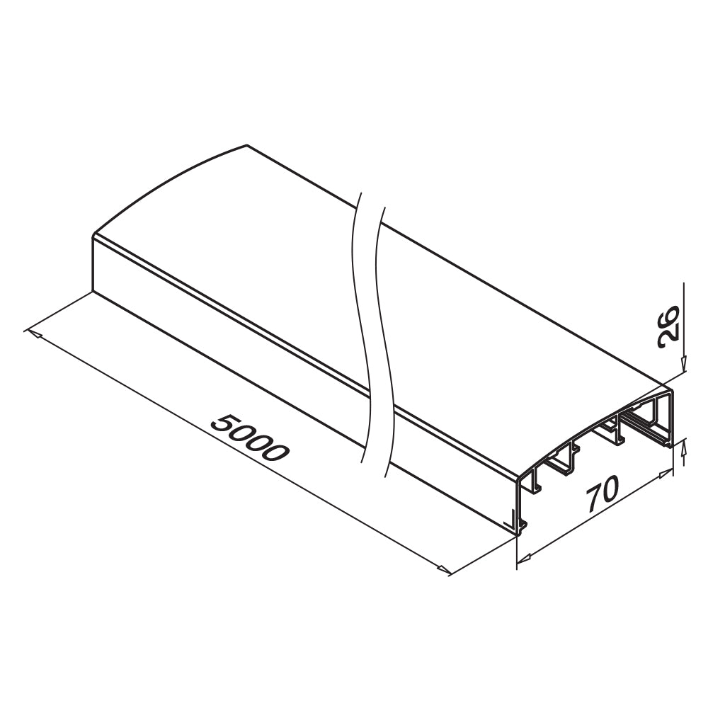Q-railing EASY ALU Porankis 70x26 mm MOD 5950 165950-050-33