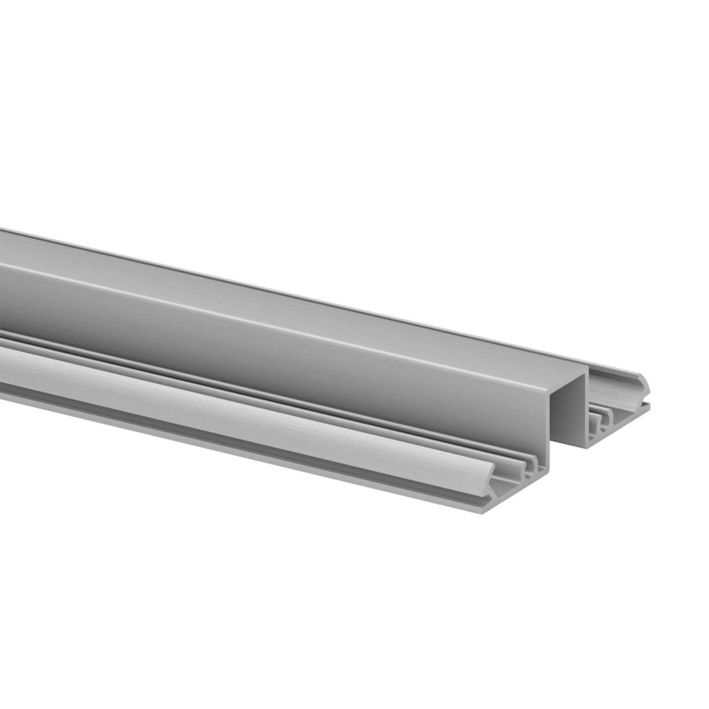 Q-railing stiklo profilis viršutinis EASY ALU 67x19 mm 5000 mm MOD 5951 anod. aliuminis, ner. plieno išvaizda (brushed, anodised)