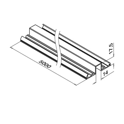 Q-railing EASY ALU Stiklo bėgis viršutinis MOD 5951 165951-050-33