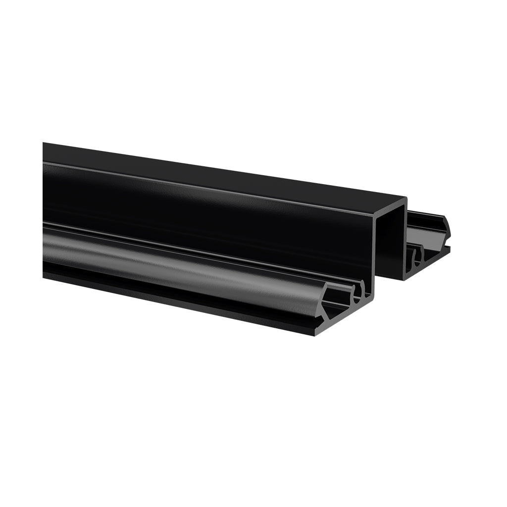 Q-railing stiklo profilis viršutinis EASY ALU 67x19 mm 5000 mm MOD 5951 aliuminis, juoda RAL 9005