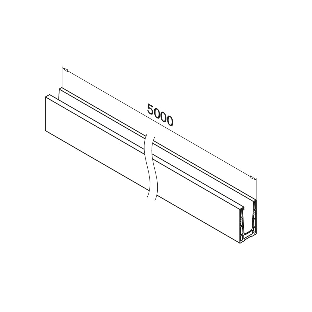 Q-railing EASY GLASS UP Top Mount profilis MOD 6610 ilgis: 5000 mm, su skylėmis, aliuminis, be paviršiaus apdirbimo