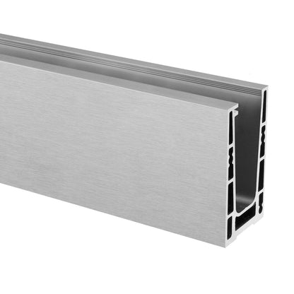 Q-railing EASY GLASS UP Top Mount profilis MOD 6610 ilgis: 5000 mm, su skylėmis, ner. plieno išvaizda (brushed, anodised)