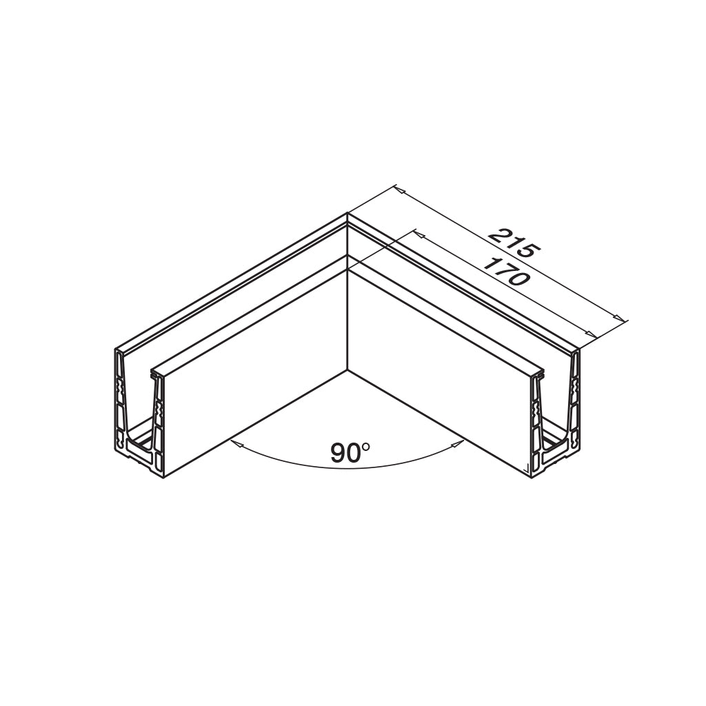 Q-railing EASY GLASS UP Top Mount profilio kampas MOD 6611 vidinis kampas, ner. plieno išvaizda (brushed, anodised)