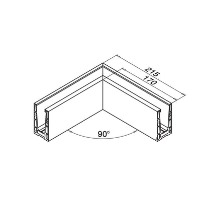 Q-railing EASY GLASS UP Top Mount profilio kampas MOD 6611