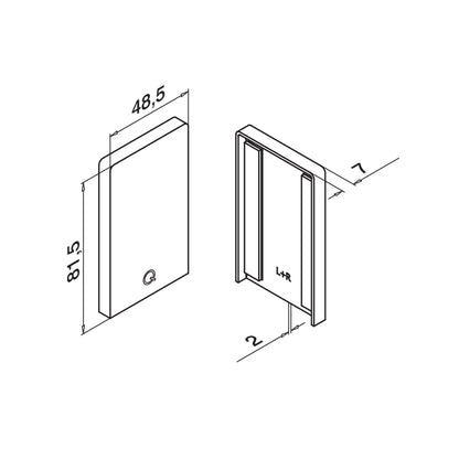 Q-railing EASY GLASS UP Top Mount profilio aklė MOD 6612 tinka kairei ir dešinei pusėms, aliuminis, be paviršiaus apdirbimo