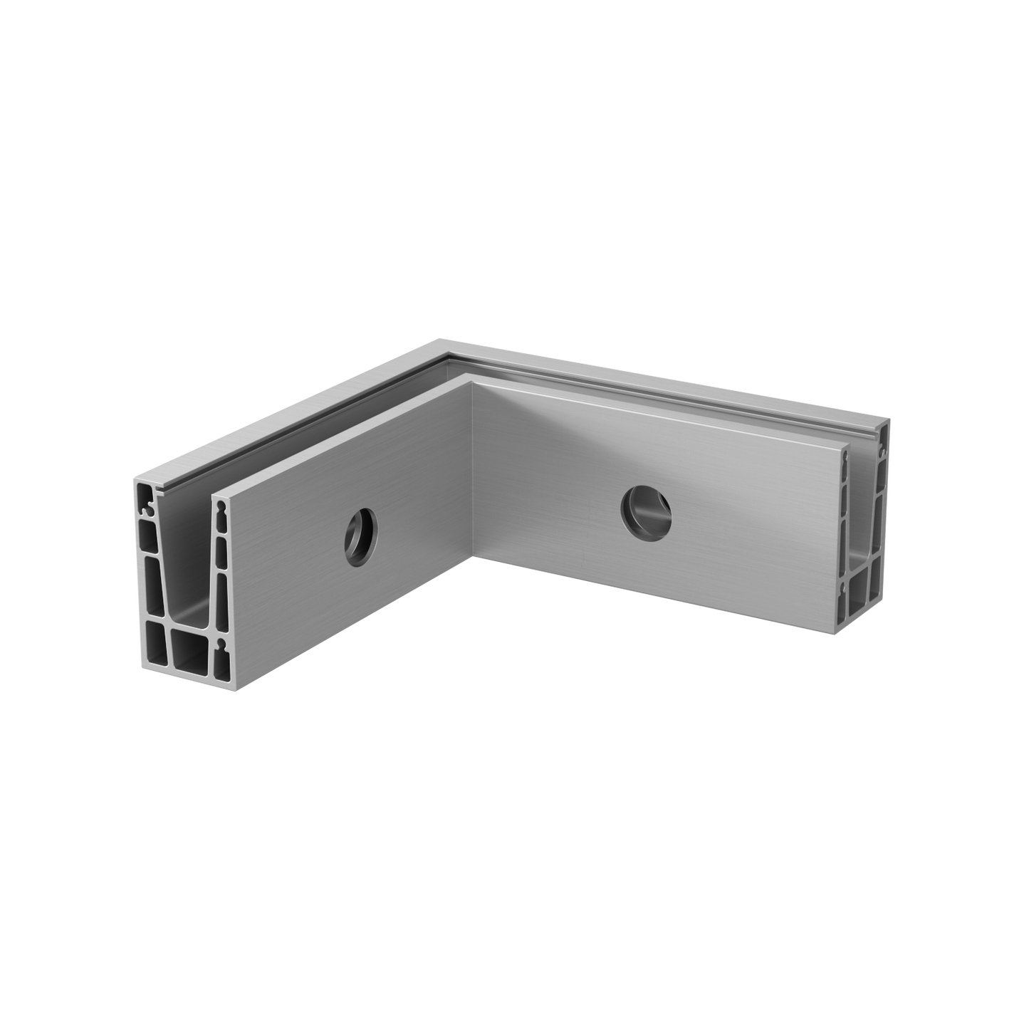 Q-railing EASY GLASS UP Fascia Mount profilio kampas MOD 6621 vidinis kampas, ner. plieno išvaizda (brushed, anodised), anodized