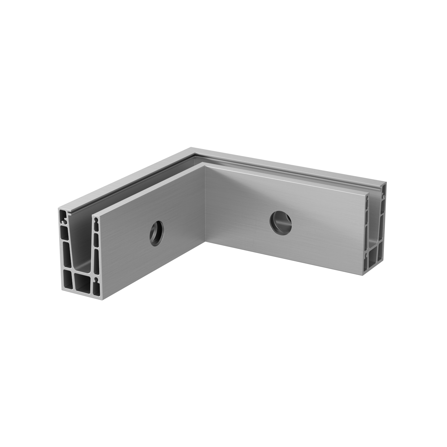 Q-railing EASY GLASS UP Fascia Mount profilio kampas MOD 6621 vidinis kampas, ner. plieno išvaizda (brushed, anodised), anodized