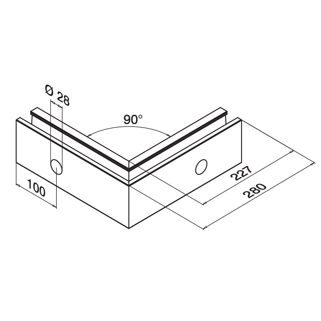 Q-railing EASY GLASS UP Fascia Mount profile corner MOD 6621