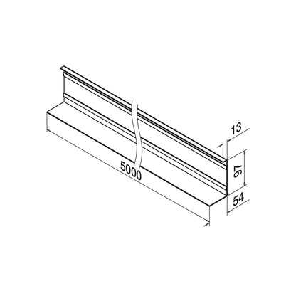 Q-railing EASY GLASS UP Fascia Mount profilio dangtelis MOD 6625 L=5000 mm, aliuminis, be paviršiaus apdirbimo