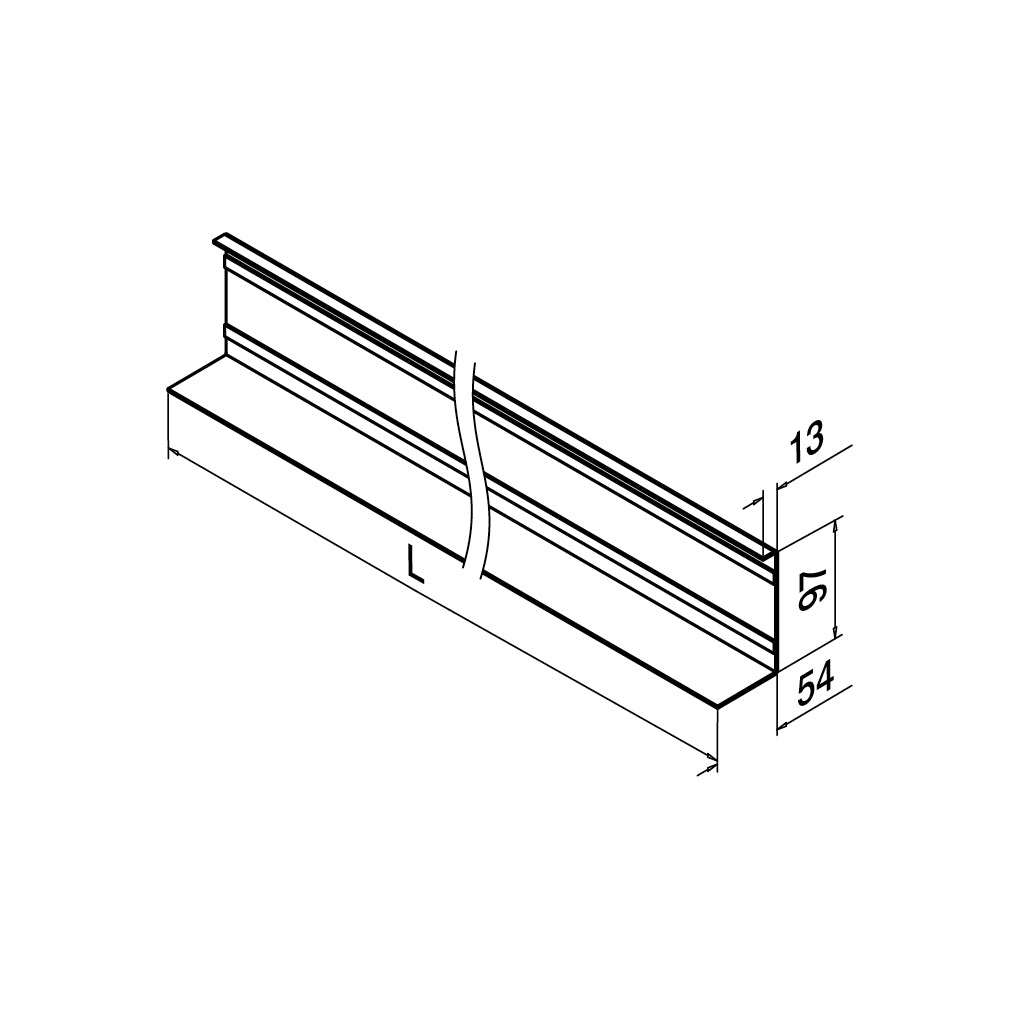 Q-railing EASY GLASS UP Fascia Mount profilio dangtelis MOD 6625 L=5000 mm, ner. plieno išvaizda (brushed, anodised), anodized