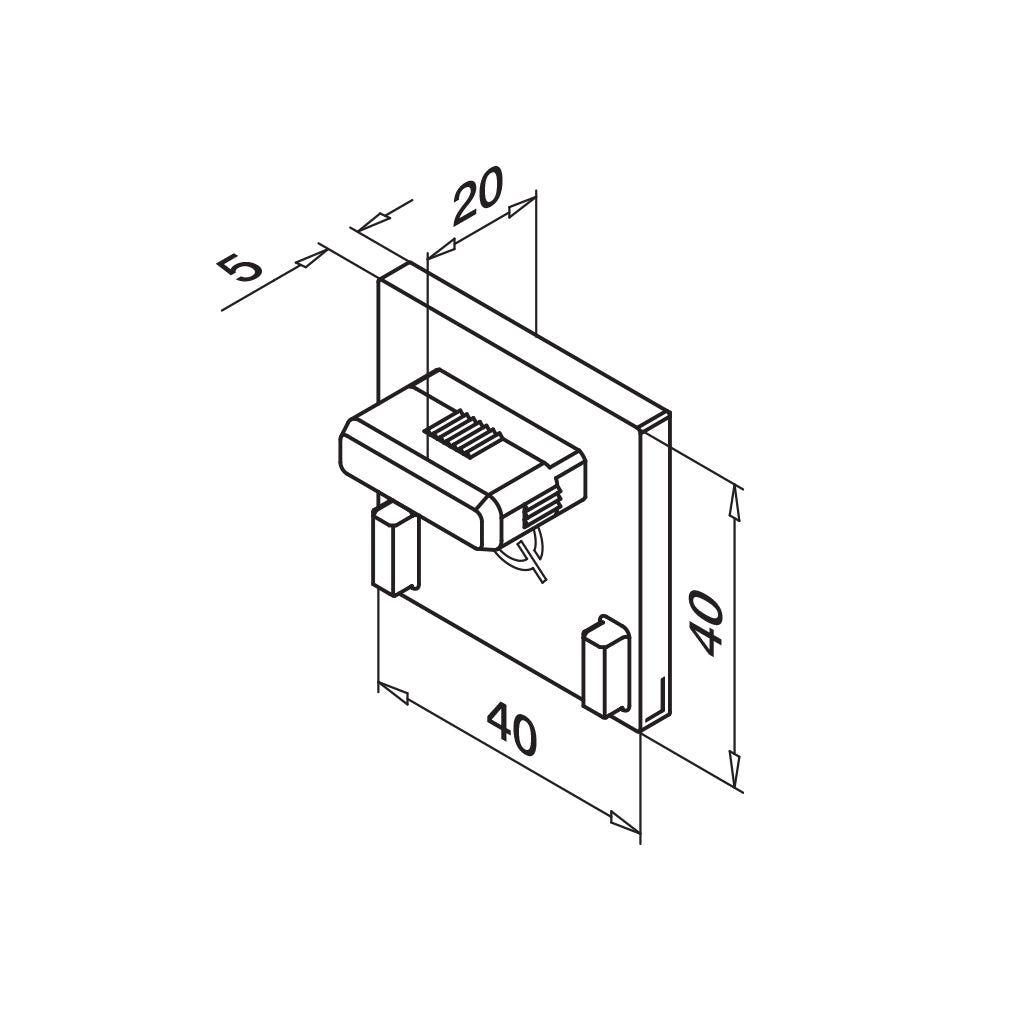 Q-railing Porankio ant stiklo 40x40 aklė MOD 6734 aliuminis, be paviršiaus apdirbimo