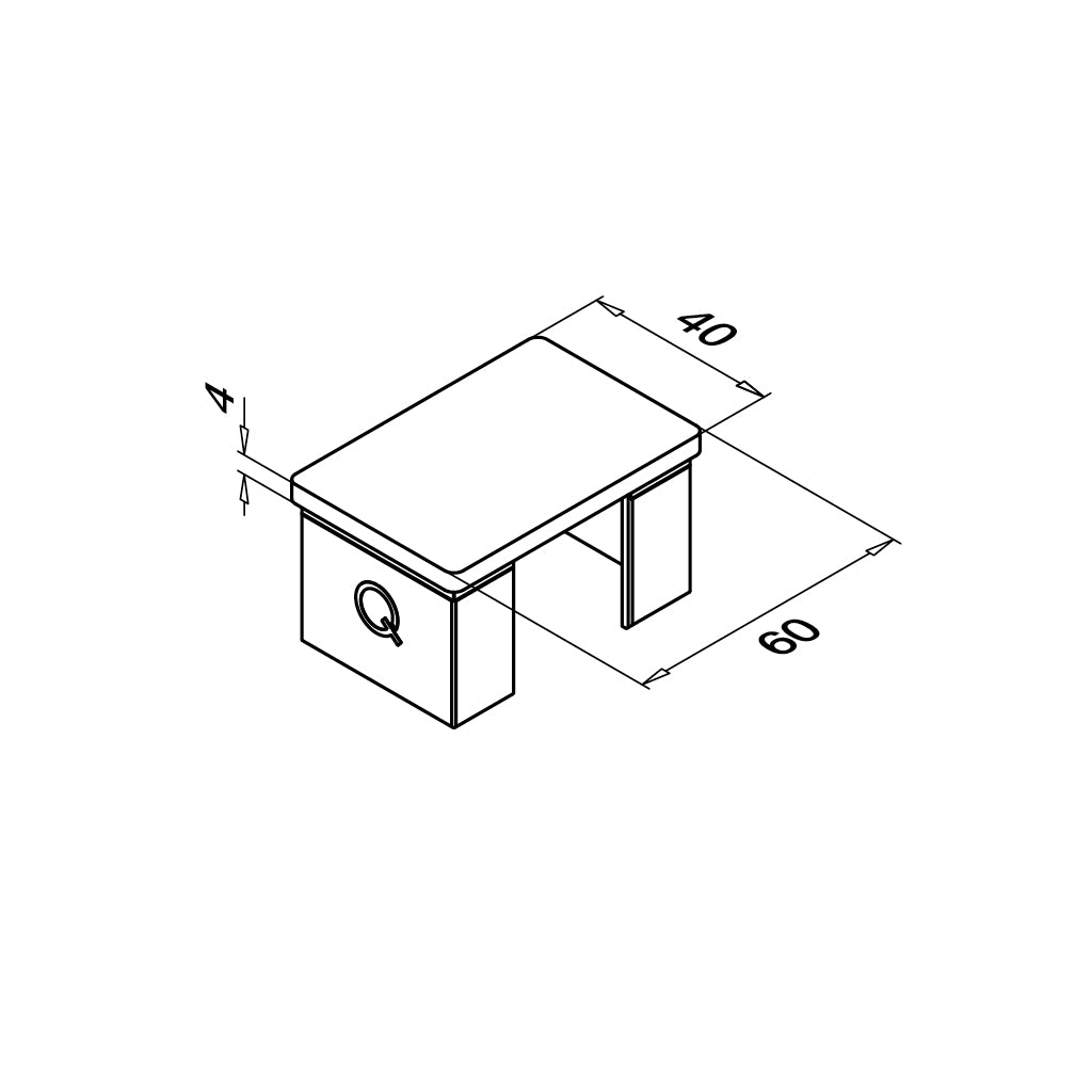 Q-railing Porankio ant stiklo 65x40 aklė MOD 6734 aliuminis anoduotas aliuminis, ner. plieno išvaizda (brushed, anodised)