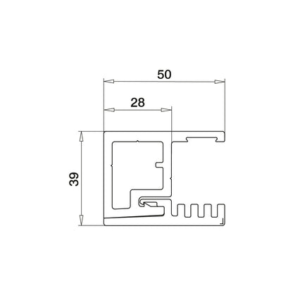 Q-railing Prancūziško balkono profiliai View (be skylių) MOD 6830 ilgis: 5000 mm,aliuminis, pav. be apdirbimo (mill finish)