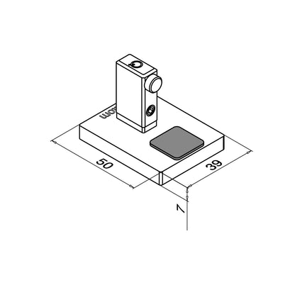 Q-railing Prancūziško balkono profilio View aklė MOD 6832 apatinė aklė; aliuminis, pav. be apdirbimo