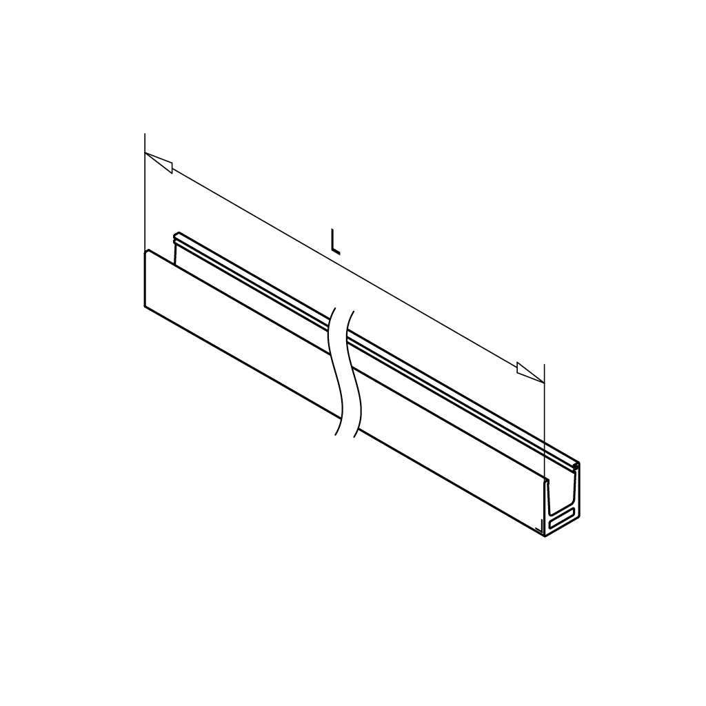 Q-railing EASY GLASS HYBRID Top Mount profilis MOD 6910 ilgis: 5000 mm, pav. anoduotas, matinė sidabro spalva
